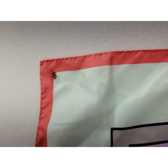 SportMax Women's Pastel Block Square Neck Scarf 100% Silk Hand Rolled Italy Made - Picture 6 of 9